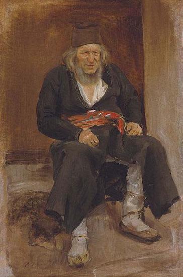 Paul Raud An Old Man from Muhu Island Norge oil painting art